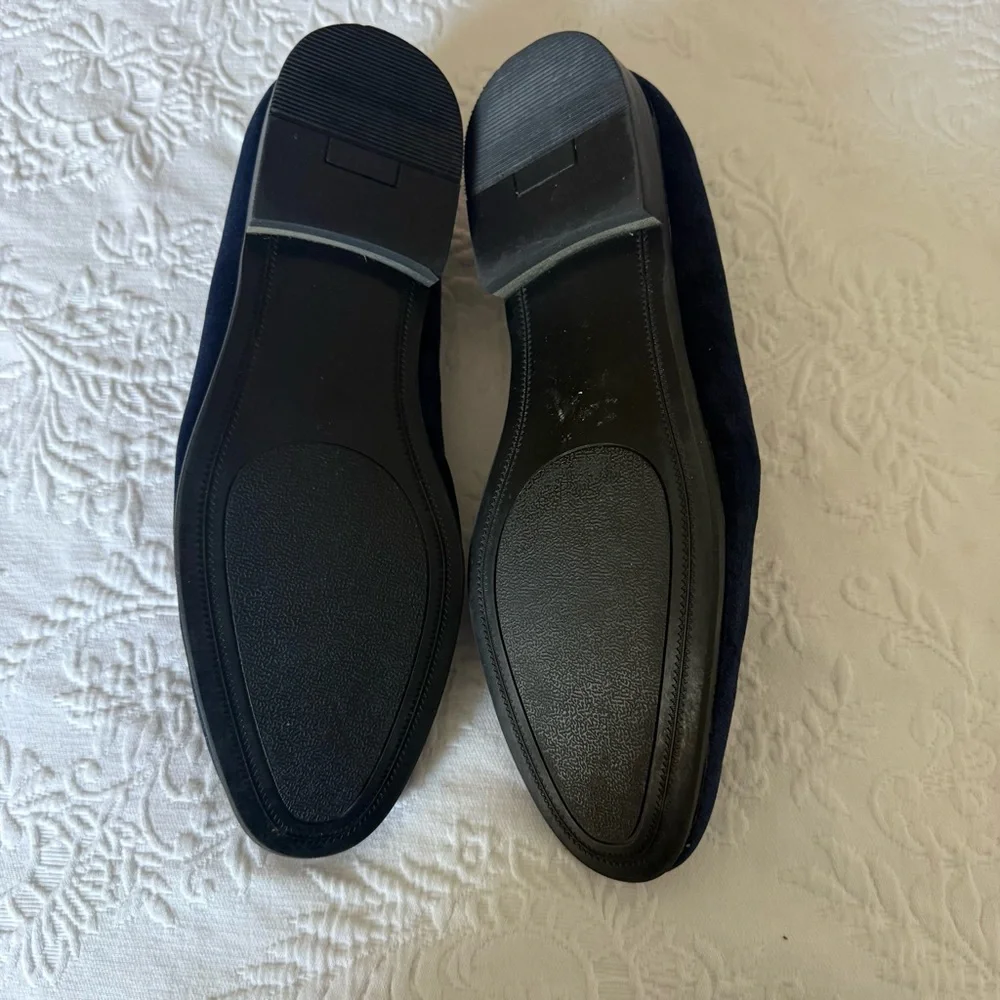 INC International Concepts Navy Loafers with Silver Accent size 8.5